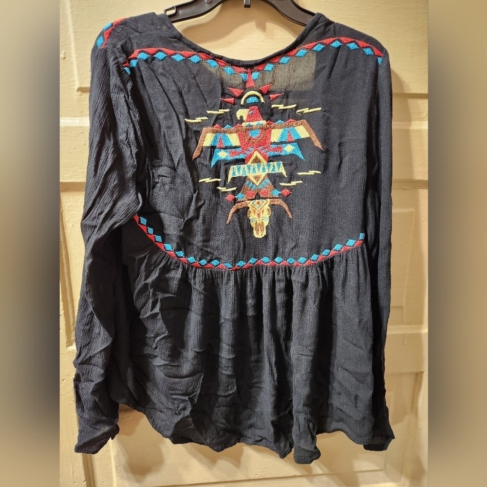 Roper Women's Aztec Skull Western Long Sleeve Embroidered Lightweight Cardigan